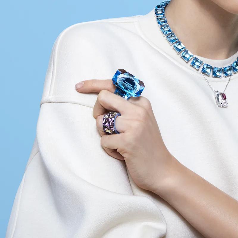 Swarovski Кольцо с любопытной личностью, высококлассный минималистичный стиль, женские кольца, синее 5610825