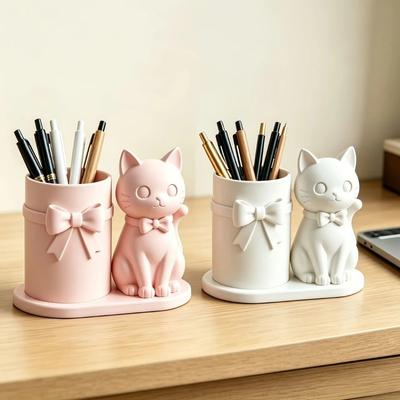 3D Printed Creative Pen Stand Plastic Makeup Brush Storage Organizer  Office Desk Decor