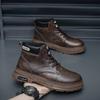 Ботинки из натуральной кожи для мужчин, мотоциклетные ботинки, трендовые ботильоны, высокие мужские ботинки в британском стиле в стиле ретро, новинка 2024 года, мужская обувь для активного отдыха