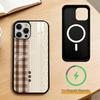 Splicing grid style   Phone Case For iPhone17,16,15,14,13,12,11 Plus,Pro Magnetic For Magsafe Wireless Charging