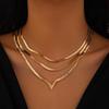 European & American Punk Metal Snake Bone Multi-Layer Geometric Necklace
