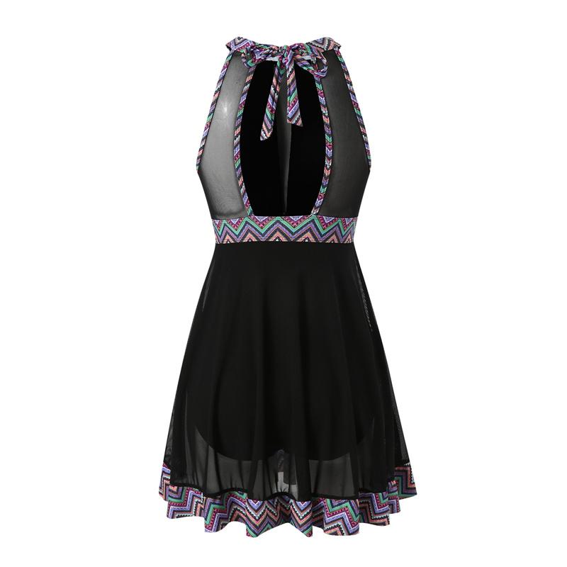 Женский купальный костюм с высокой талией и открытой спиной, пляжный купальник-танкини, цельный купальник без рукавов с принтом, пляжная одежда