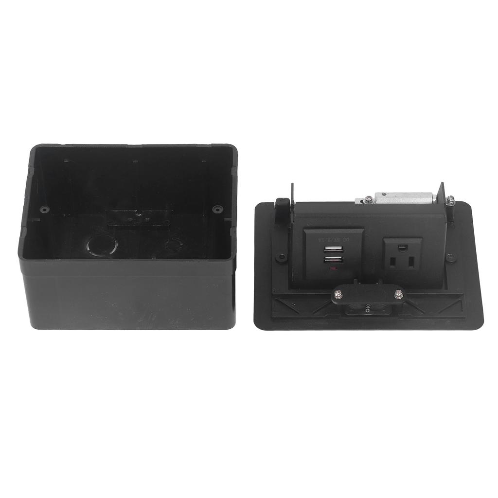 Embedded Desktop Socket with 3 Holes  Outlet Dual USB Ports Power Strip Receptacle AC110V 16A