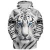 Мужская новинка с капюшоном White Tiger с реалистичным 3D-принтом, модная толстовка, осенняя женская мода, повседневный свободный пуловер