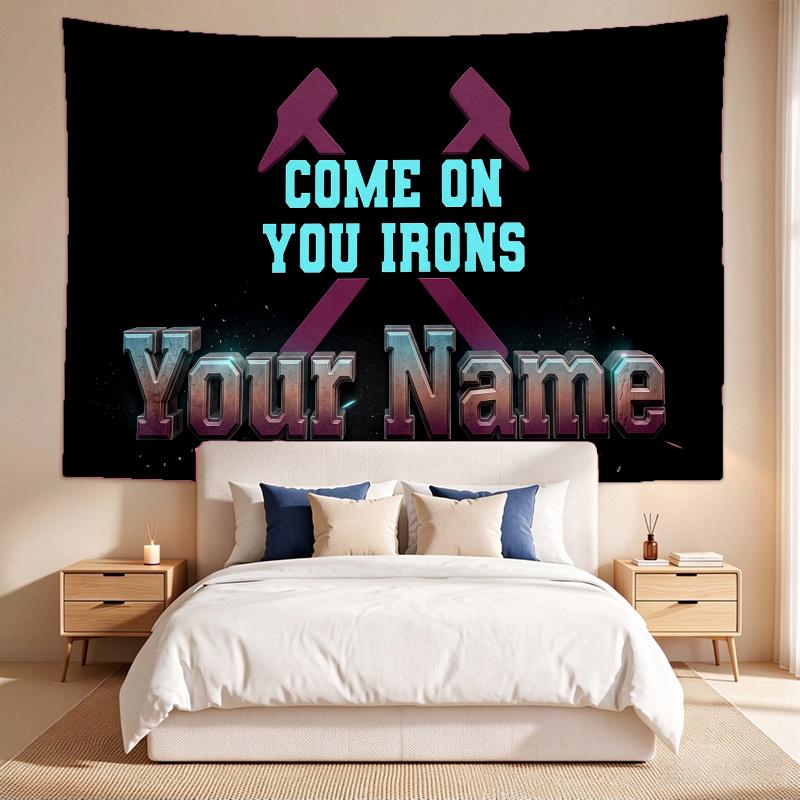 West Ham United F (1) Custom Name Tapestry Wall Hanging Tapestry Wall Art Decor for Bedroom Living Room