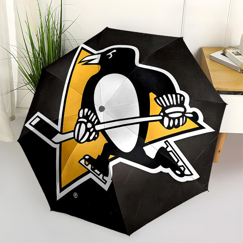 Penguins Hockey Automatic Opening and Closing, 8 rib Structure Portable Umbrella, Suitable for Men and Women in All Seasons Perfect Gift fo