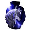 Wolf Pullover Outerwear Women Men's 3D Digital Printing Couple Hoodie Animal Long Sleeve Hooded Sweatshirt Loose Pocket Casual Pullovers