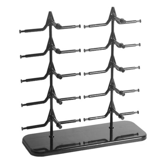 Органайзер для солнцезащитных очков, прочная стойка для очков на 5/10 пар, экономящая место, прочная одно-/двухрядная настольная подставка для хранения очков