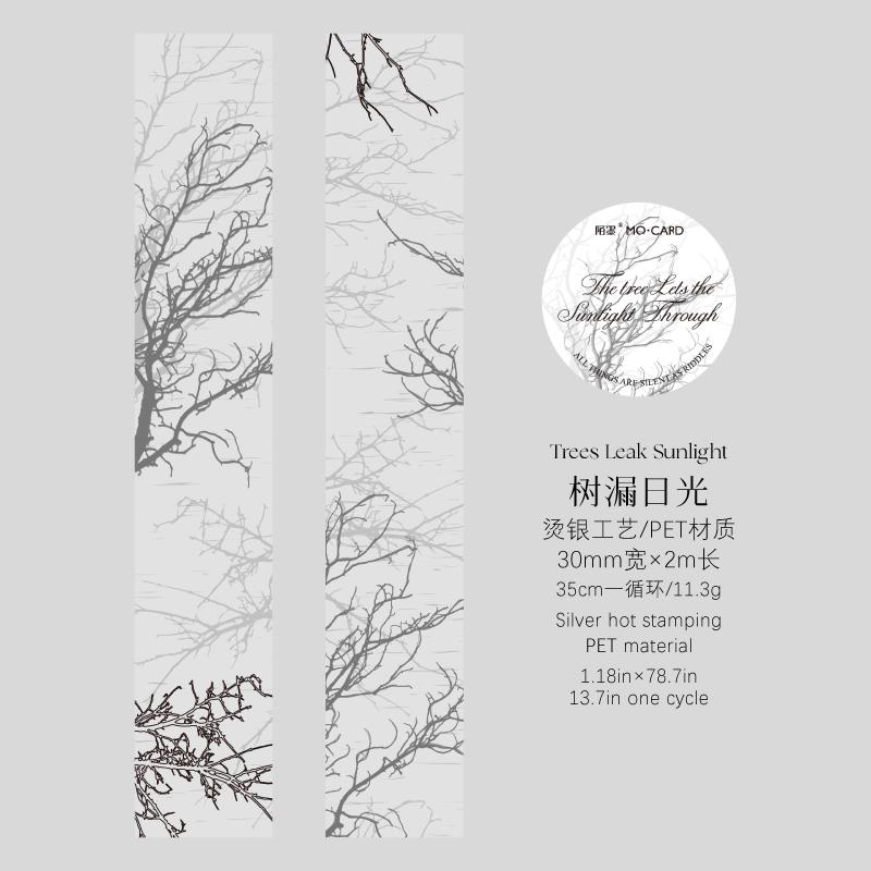 JIAMEI 30mm * 2m Light Retro Ins Art Pattern Laser Silver Tape DIY Diary Scrapbook Journal Supplies Aesthetics Masking Tape