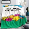 1PC Mr. Men Little Miss Patterned Flannel Blanket Suitable For All Seasons for Home Decor Warmth and Comfort Gifts Holiday Present