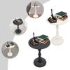 Round Carbon Steel End Table,White/Black Floor Standing Sofa Side Table 40*52cm for Bedrooms,Living Rooms