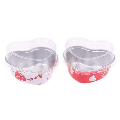 10 шт./набор 100 мл алюминиевая фольга в форме сердца формы для торта с крышками противни для выпечки