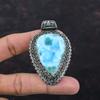 Larimar Gemstone Pendant Vintage Pendant 925 Sterling Silver Pendant Natural Larimar Jewelry Handmade Pendant Engagement Gift Dainty Pendant