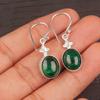 Натуральный малахитовый драгоценный камень 925 стерлинговое серебро стильные ювелирные изделия серьги 1,30" EE-6-33