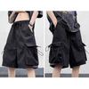 Мужские летние шорты-карго со средней посадкой и эластичной резинкой на талии, повседневные шорты с регулируемым шнурком и несколькими карманами, широкие пляжные шорты, уличная одежда