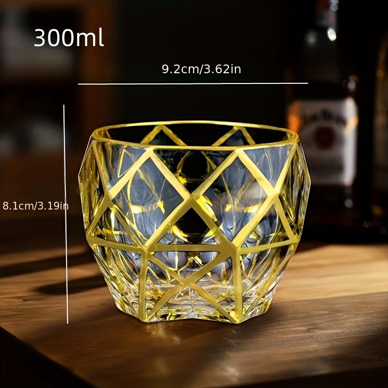 Стакан для виски Золотая линия Бокалы для вина и виски Золотая роспись Хрустальная барная посуда Многофункциональный Бокал для пива, коктейлей, для дома, для воды, для кофе