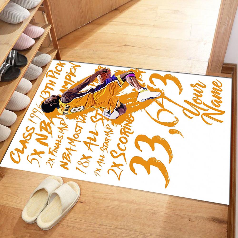 Kobe Personalized Text Area Rug Design For Game Room Dining Room Outdoor Balcony Antislip Rug Decorate Offices Perfect Gift For Womenmen