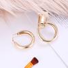 Personality 50 MM Big Gold Hoops Earrings Minimalist Thick Tube Round Circle Earrings for Women Zinc Alloy Trendy Hiphop Rock