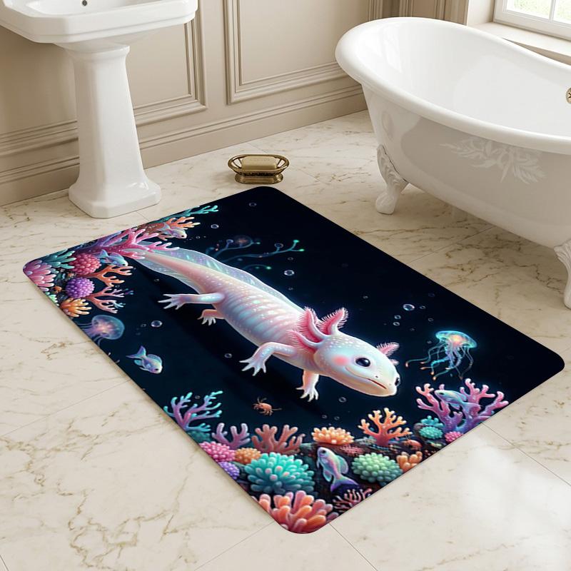 Axolotl Ocean Living Room Nonslip Area Rug Soft Carpet For Bedroom Game Playroom Sofa Office Home Decor Doormat Christmas Gift C92928