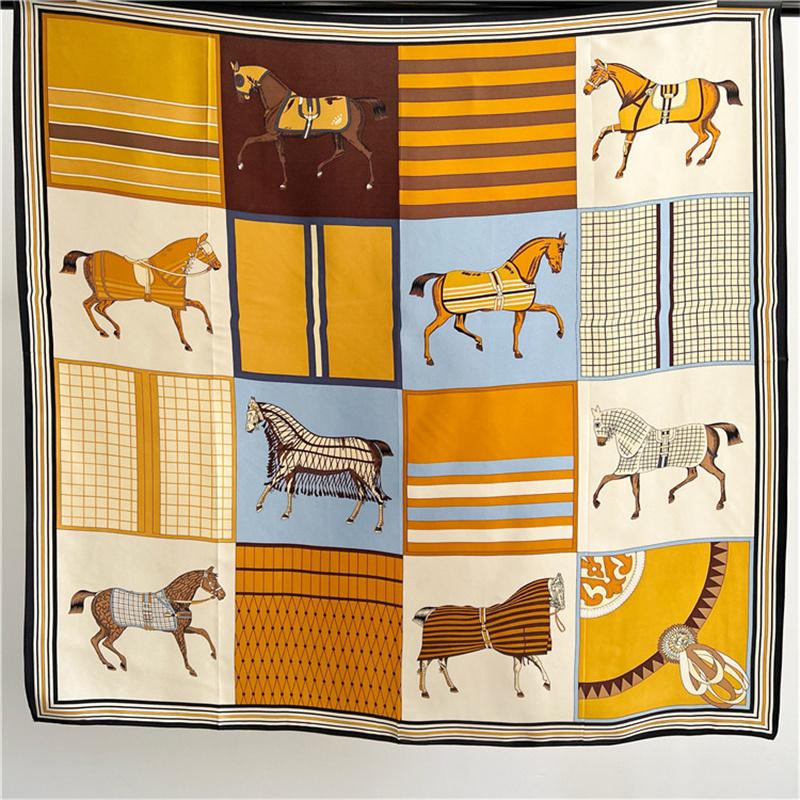 88*88 см квадратный шелковый шарф женский модный принт маленький шейный платок офисный женский пояс для волос носовой платок женский платок шаль