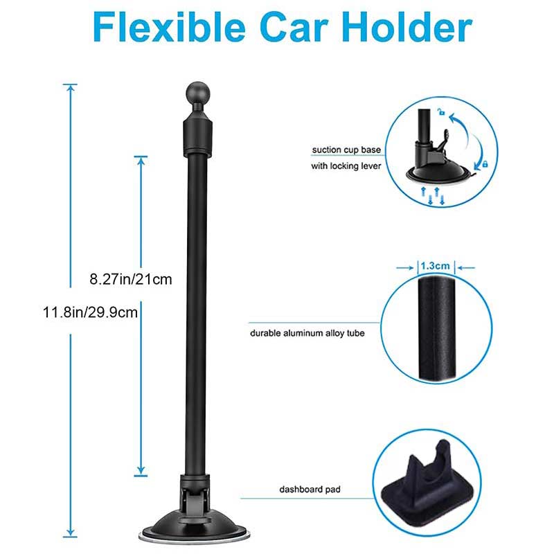 Car Windshield Phone Stand Wireless Charger Mount Truck Window Dashboard Phones Holder Sucker Long Arm for iPhone Xiaomi