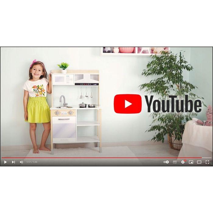 Cuisine en bois pour enfants - GREEN SERIES - GS0062 - 100 cm - Hotte interactive - Accessoires inclus