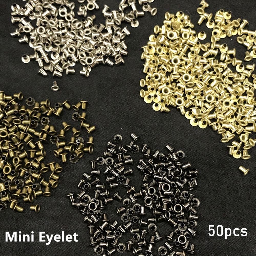 50pcs Hot Mini Ultra-small Shoes Clothes Diy Dolls Buckles Metal Eyelet Buttons Bags Accessories Belt Buckle