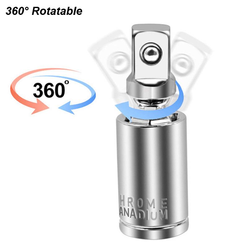 Универсальный шарнирный адаптер-головка квадратный карданный приводной переходник 1/4 3/8 1/2 головка хром-ванадиевая сталь ремонт автомобиля автоинструмент
