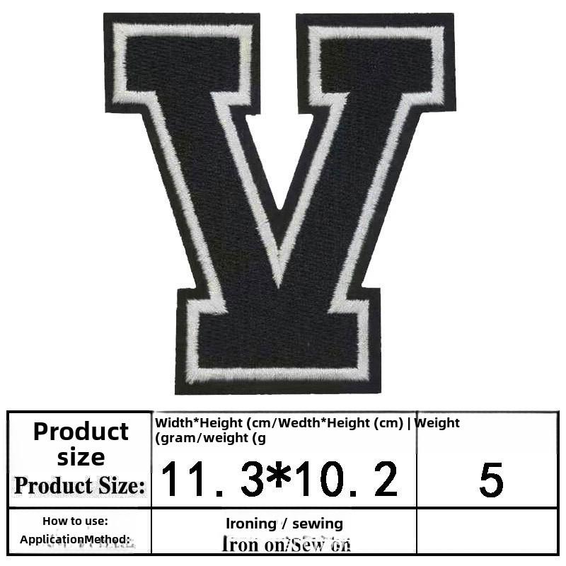 Вышитый алфавит и цифры нашивка на рукаве из джерси