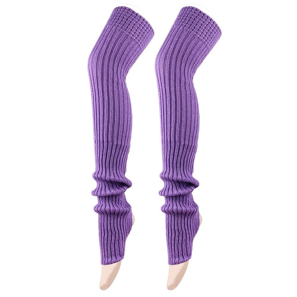 Solid Color Leg Warmers Knitted Warm Foot Cover Female Legwear Boot Socks Yoga Practice
