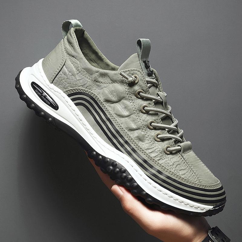2024 Новые мужские тонкие дышащие повседневные спортивные туфли Модные и универсальные парусиновые туфли Ice Silk с защитой от запаха Мужские вулканизированные туфли
