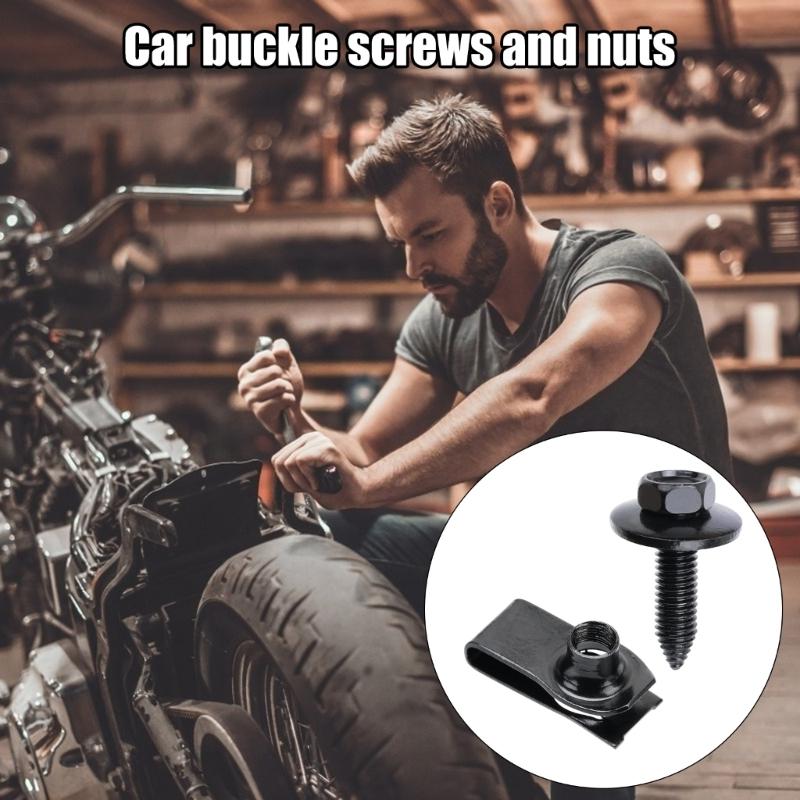 30mm 8mm Carbon Steel Bolt And 13mm Hexagonal Head U Nut Clamp Vibration Proof Automotive Component Fastener