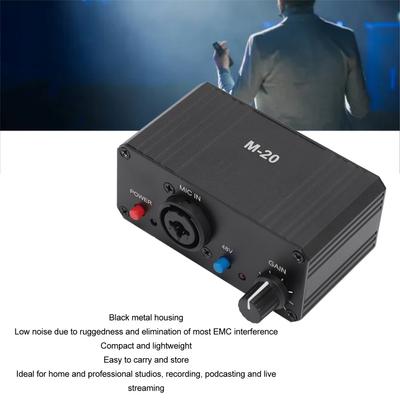Микрофонный предусилитель с низким уровнем шума, усилитель микрофона, уникальная полностью балансная схема, компактный, фантомное питание 48 В для динамического микрофона