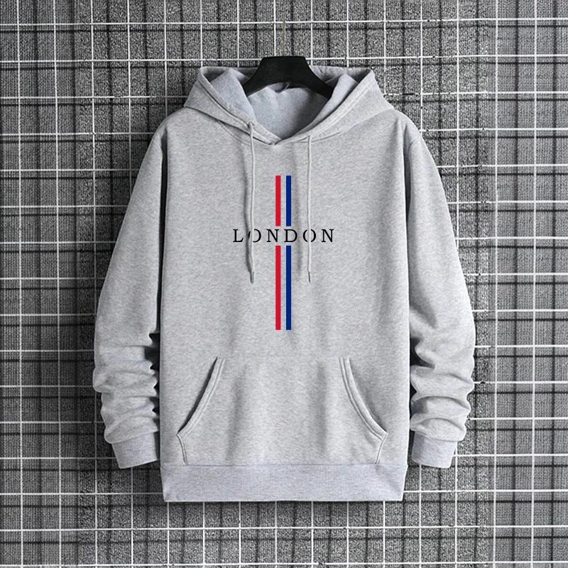 Male Trendy Casual Street Style Hoody Outerwear Latest 2025 Men Hoodie Urban Streetwear Fashion London Printed Hooded Sweatshirt