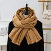 Short Beard Scarf for Women Winter High End Wool Cashmere Scarf Versatile Men's Shawl Solid Color Red Scarf