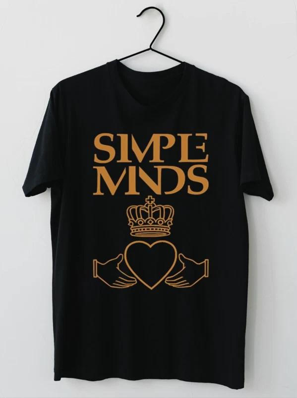 Simple Minds Logo Short Sleeve Cotton Black All Size T-Shirt