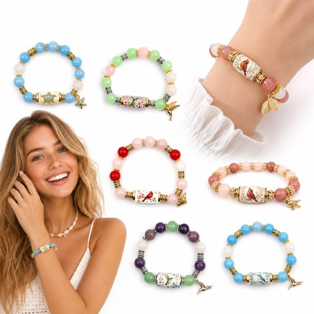 with Pendant Metal Tube Crystal Bracelet Beaded Bracelet Holiday Gatherings