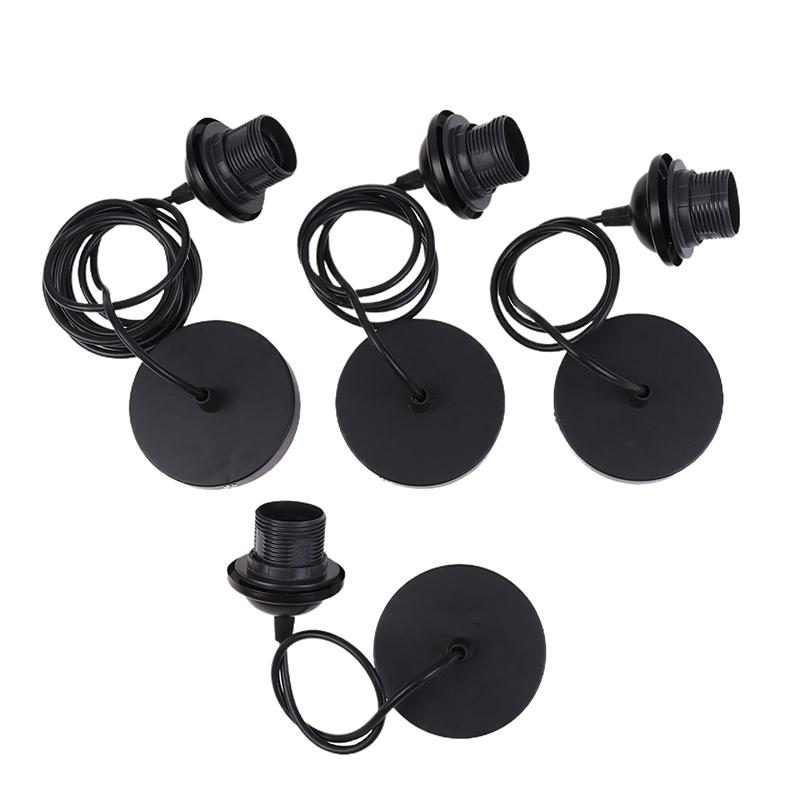 Черный/белый E27 подвесной патрон лампы с 0,5/0,8/1,2/2 м подвесной провод потолочный патрон лампы цоколь для люстры