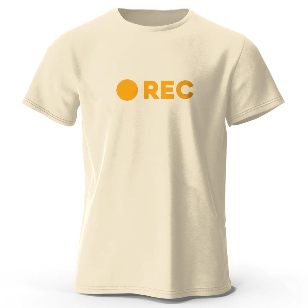 Базовая футболка REC из 100% хлопка, мягкая, дышащая, с круглым вырезом и коротким рукавом, для мужчин и женщин