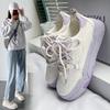 Women's Sneakers  Spring New Platform Lavender Purple Women's Shoes Color Matching Lace-up Fashion Casual Exercise White Shoes