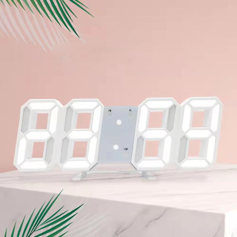 Настенные часы Цифровой будильник Современная кухня Электронный Smart 3D USB блок питания LED Время Дата Температура Дисплей Настольный Спальня