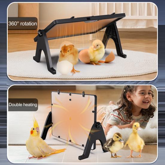 Панель отопления с дистанционным управлением для курятника, регулируемый таймер температуры, отверстия для отвода тепла, нагреватель с быстрым нагревом