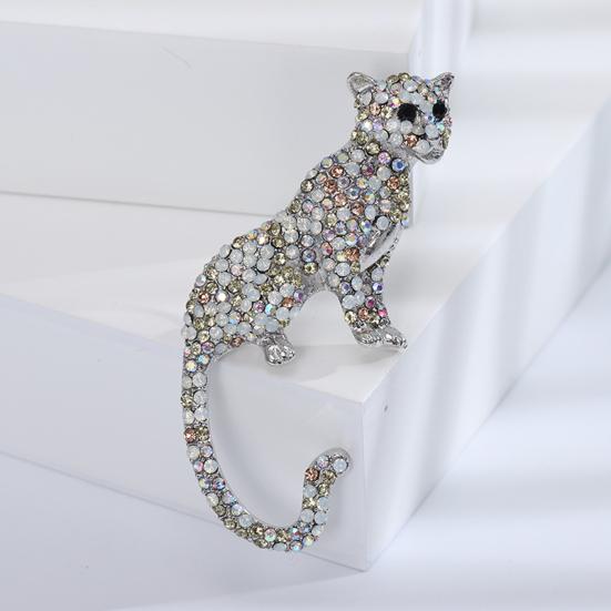 Брошь унисекс, реалистичный гепард, воротник со стразами, противоскользящая сумка, форма пальто, шляпа, шарф, украшение, одежда