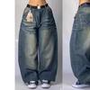 Джинсы женские Y2K американские Харадзюку ретро стираные свободные джинсы уличная мода повседневные готические брюки с высокой талией для мужчин и женщин