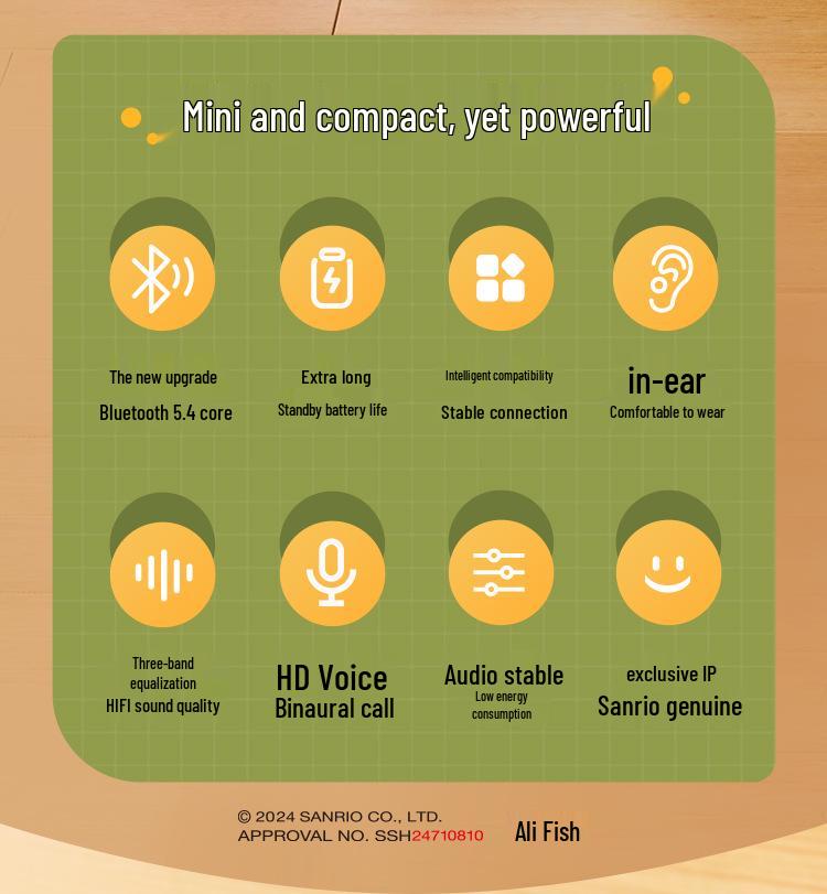 Sanrio Licensed True Wireless Bluetooth Sleep & Sports Earphones