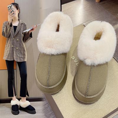 Мао Мао зимние женские новые ботинки на толстой подошве с коротким голенищем, утолщенные, ленивые, больших размеров, хлопковые ботинки