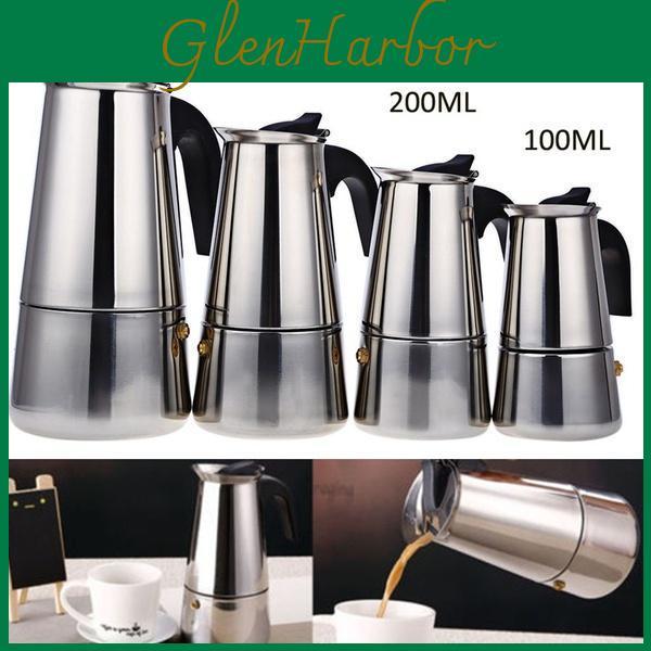Stainless Percolator Steel Espresso 200300ml Coffee Maker Espresso Pot Coffee Machine