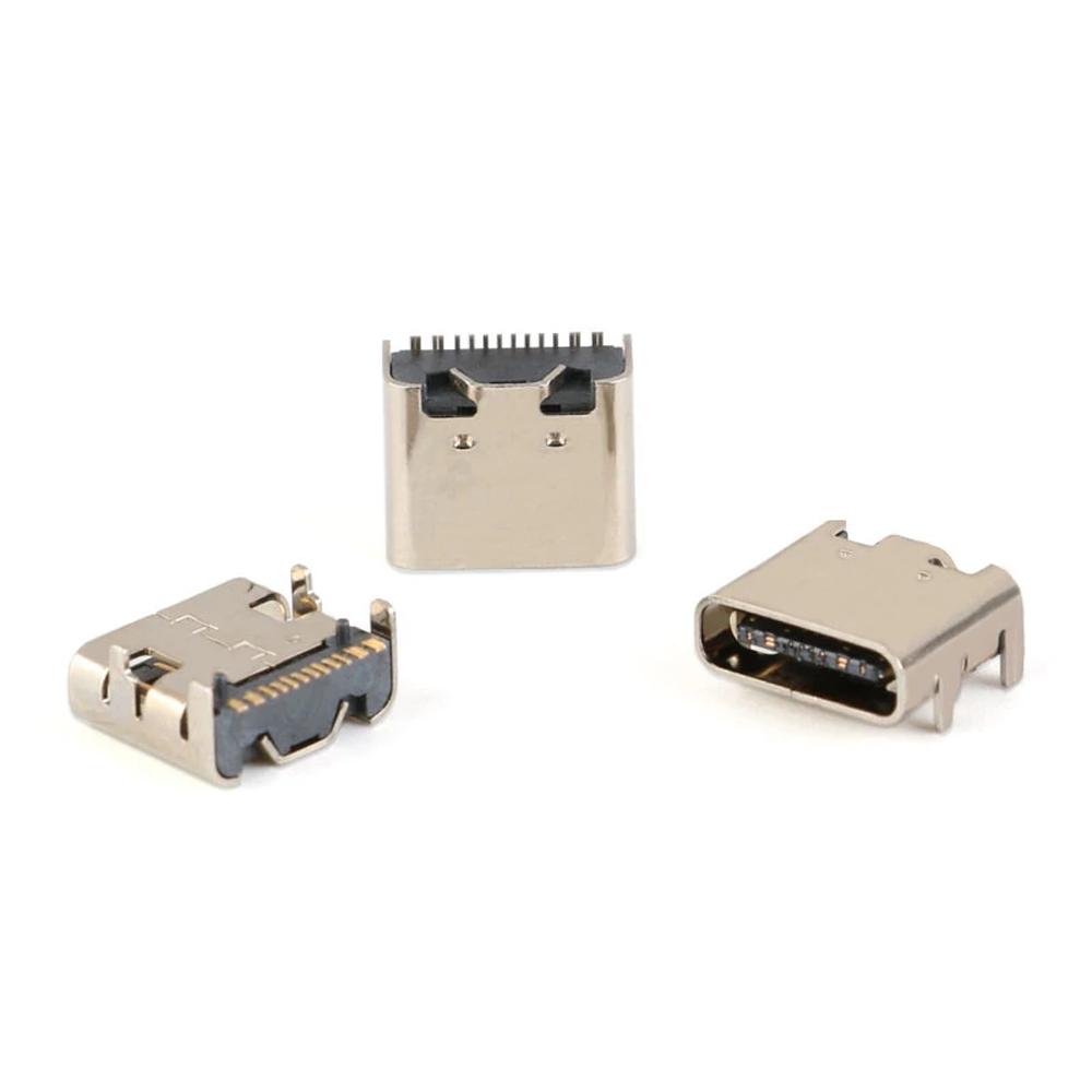 Micro Usb Jack SMD Connector Type-C 16pin Connector Charging Socket Female Connector SMT Connector