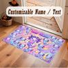 Underwater Fish Theme Soft Crystal Velvet Rug Custom Name & Text Print Non Slip Floor Rug for Bedroom Living Room