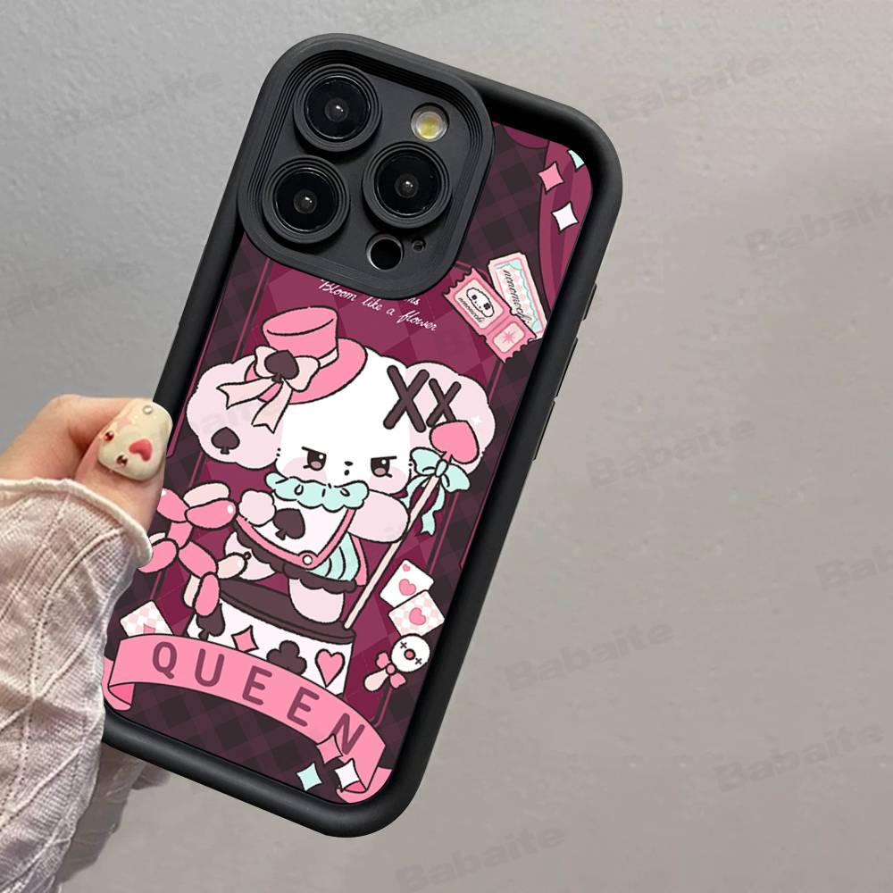 Popular Cute Dog N-Nonomochi Logo For IPhone 17 Pro Max 16 15 14 13 12 11 Plus Black Soft Phone Cover